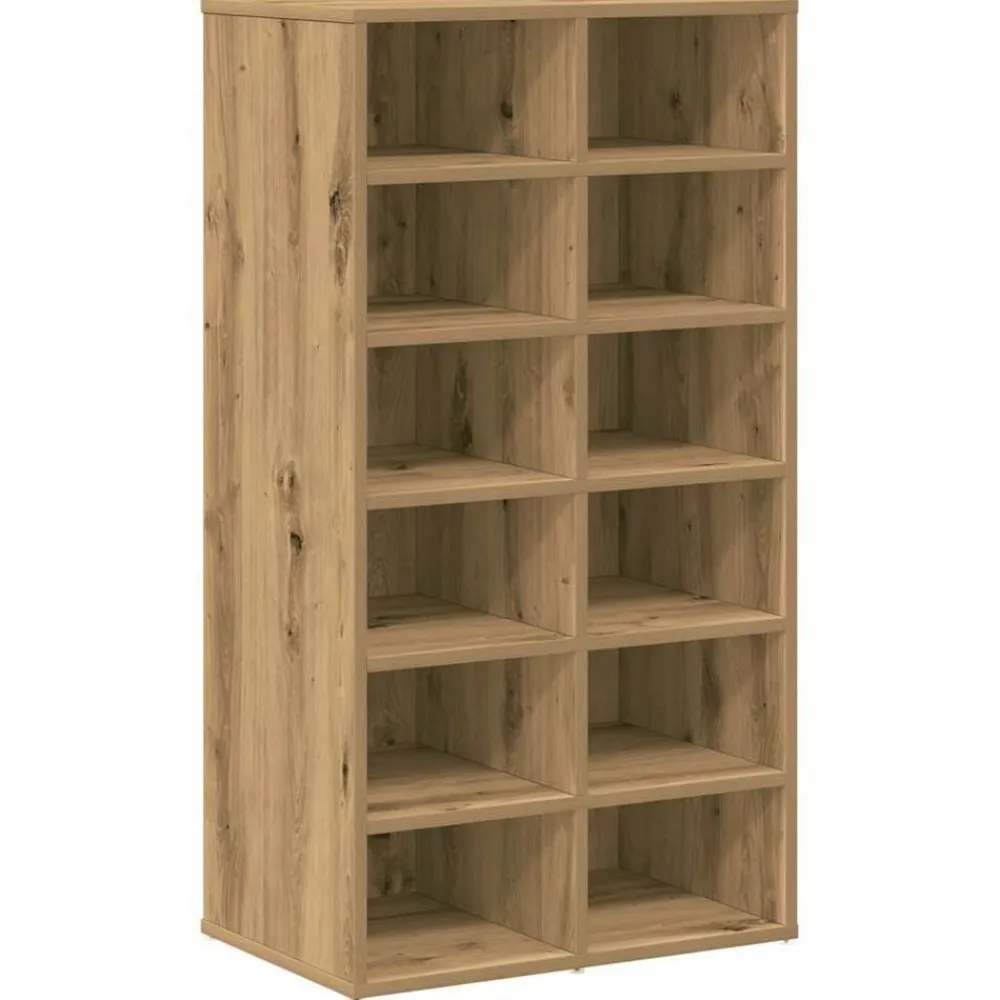 Produits Ménagers-vidaXL Étagère à chaussures chêne artisanal bois d'ingénierie ch&ecirc;ne artisanal