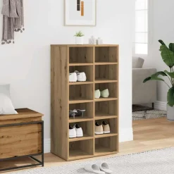 Produits Ménagers-vidaXL Étagère à chaussures chêne artisanal bois d'ingénierie ch&ecirc;ne artisanal