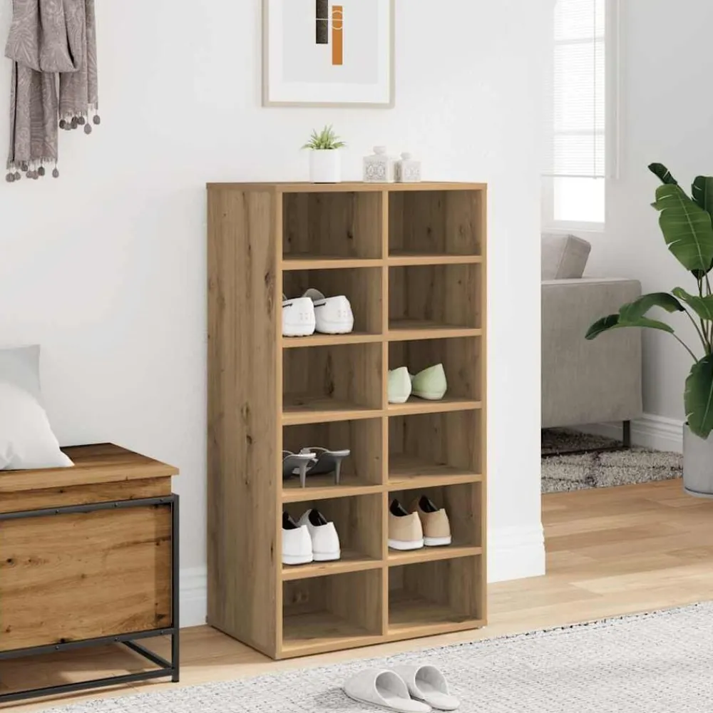 Produits Ménagers-vidaXL Étagère à chaussures chêne artisanal bois d'ingénierie ch&ecirc;ne artisanal
