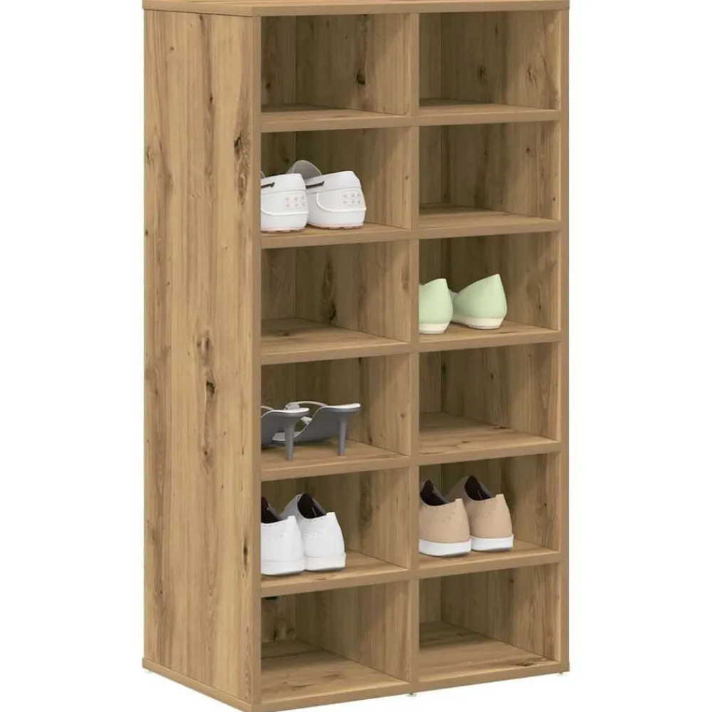 Produits Ménagers-vidaXL Étagère à chaussures chêne artisanal bois d'ingénierie ch&ecirc;ne artisanal