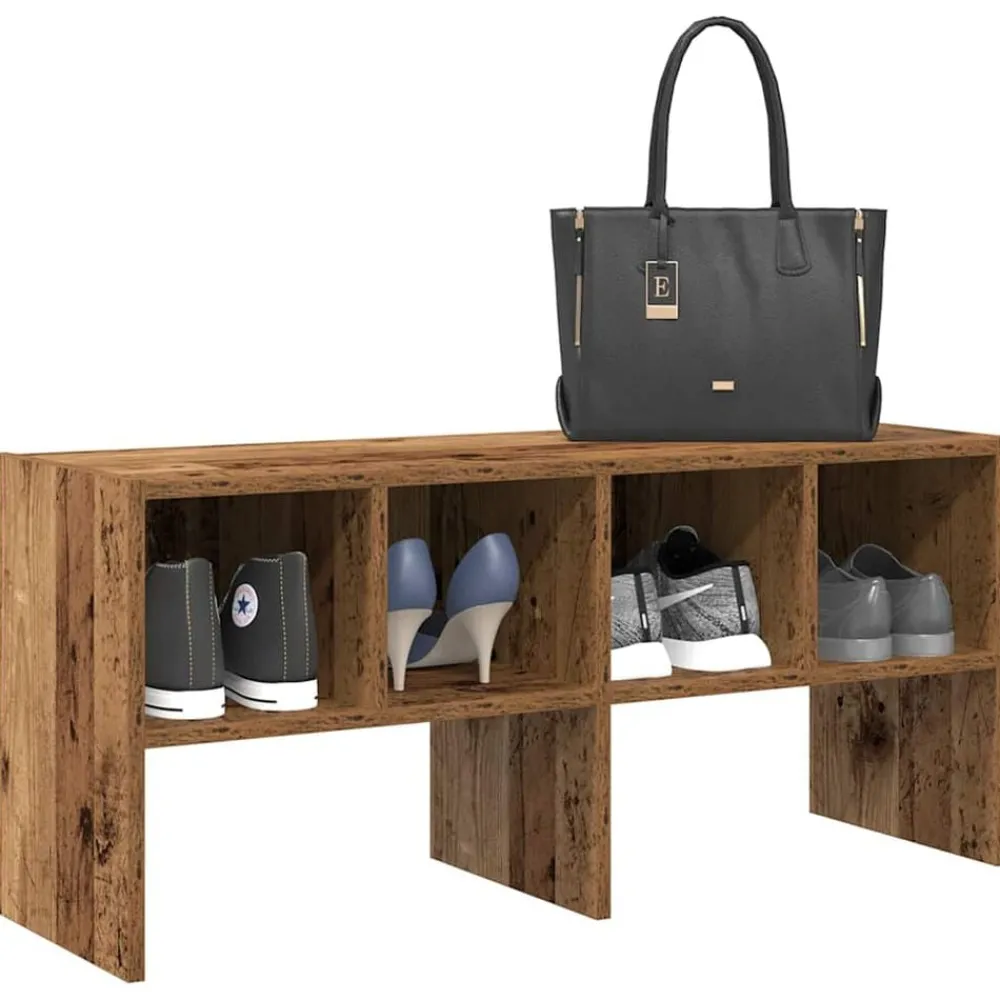 Produits Ménagers-vidaXL Étagère à chaussures empilable 89,5x30x40 cm Vieux bois