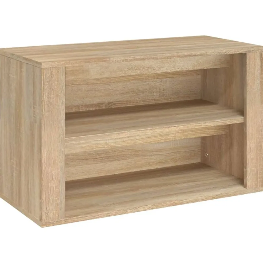 Produits Ménagers-vidaXL Étagère à chaussures Chêne sonoma 75x35x45 cm Bois d'ingénierie Ch&ecirc;ne sonoma