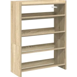 Produits Ménagers-vidaXL Étagère à chaussures chêne sonoma 60x25x81 cm bois d'ingénierie Ch&ecirc;ne sonoma