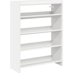 Produits Ménagers-vidaXL Étagère à chaussures 60x25x81 cm bois d'ingénierie Blanc
