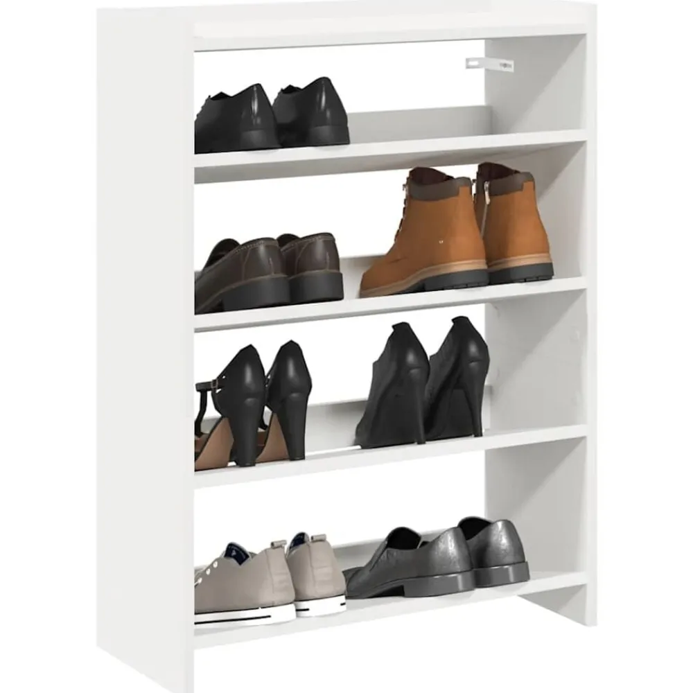 Produits Ménagers-vidaXL Étagère à chaussures 60x25x81 cm bois d'ingénierie Blanc