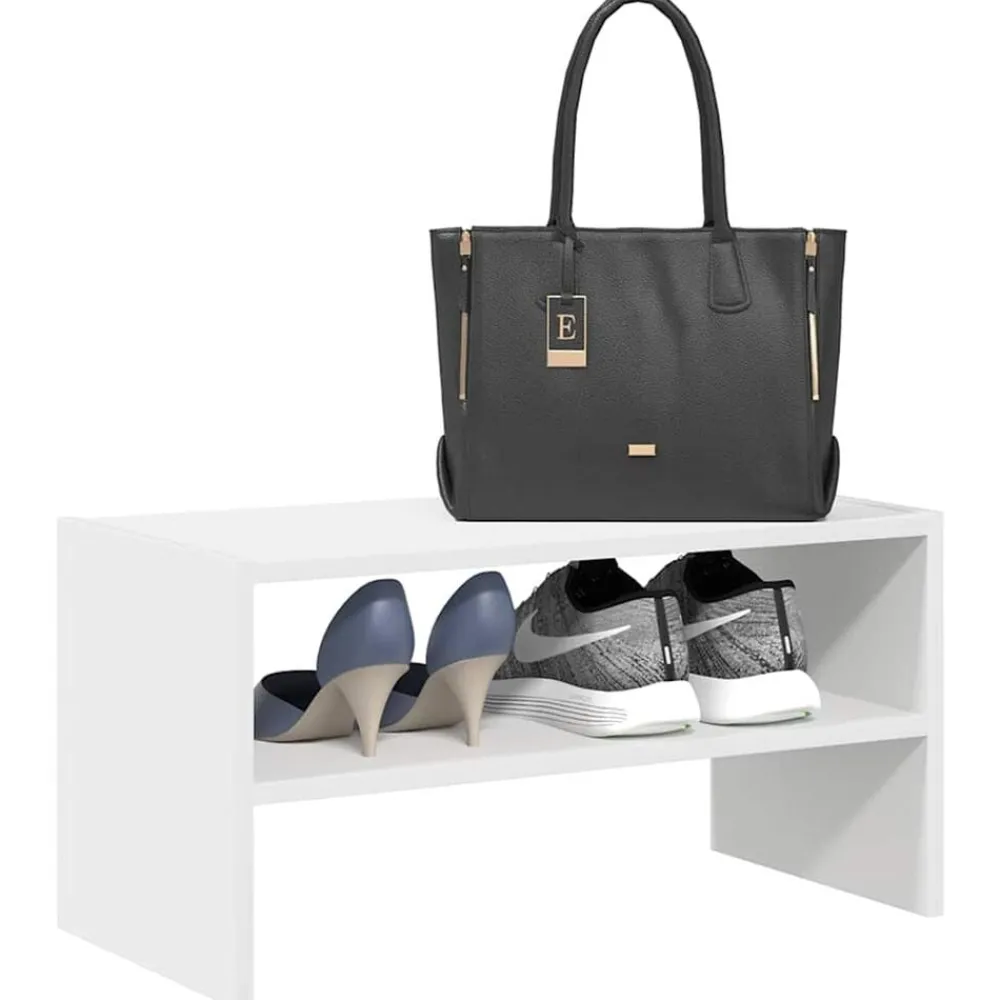 Produits Ménagers-vidaXL Étagère à chaussures empilable 60x30x30,5 cm Blanc