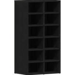 Produits Ménagers-vidaXL Étagère à chaussures chêne noir 54x34x100,5 cm bois ingénierie Chêne noir