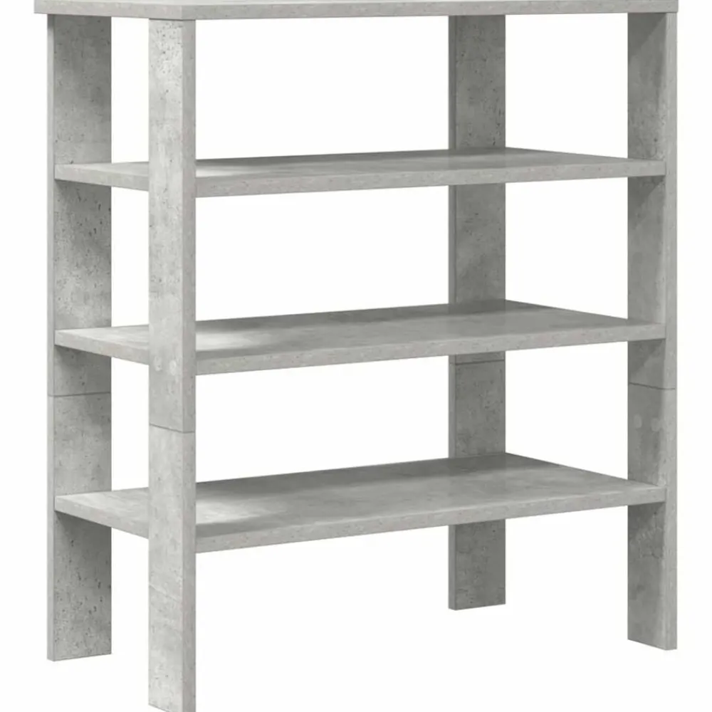 Produits Ménagers-vidaXL Étagère à chaussures 61x32x70 cm bois d'ingénierie Gris béton