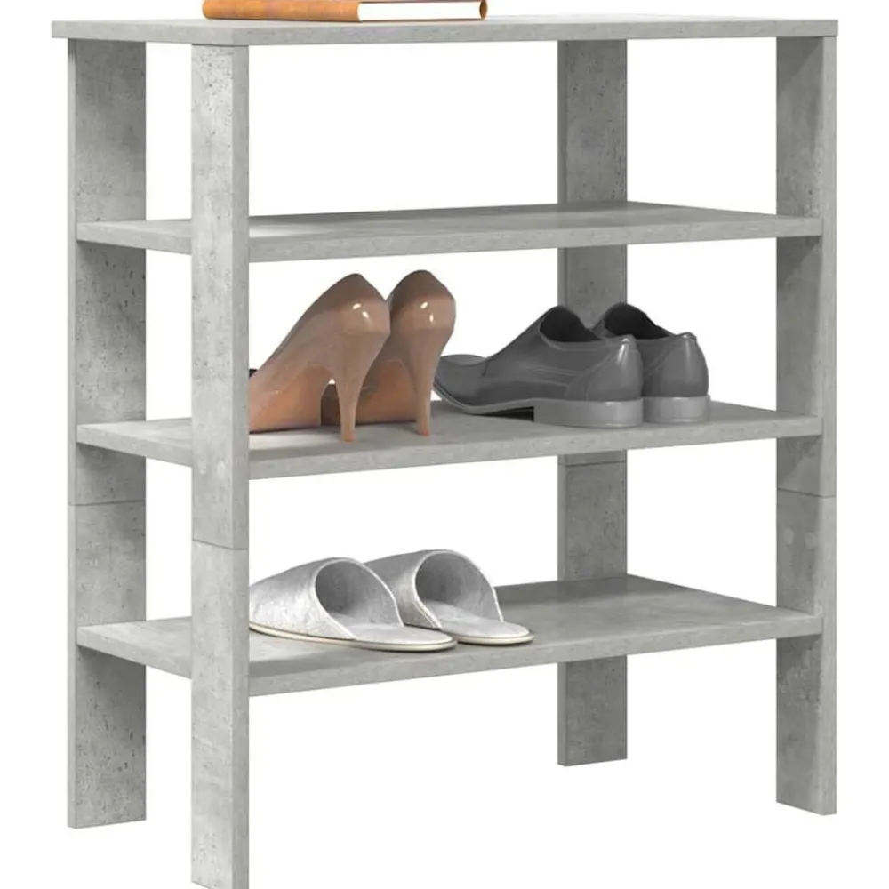 Produits Ménagers-vidaXL Étagère à chaussures 61x32x70 cm bois d'ingénierie Gris béton