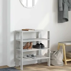 Produits Ménagers-vidaXL Étagère à chaussures 61x32x70 cm bois d'ingénierie Gris béton