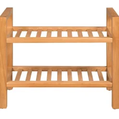 vidaXL Étagère à chaussures avec 2 étagères 50x27x40 cm Chêne massif