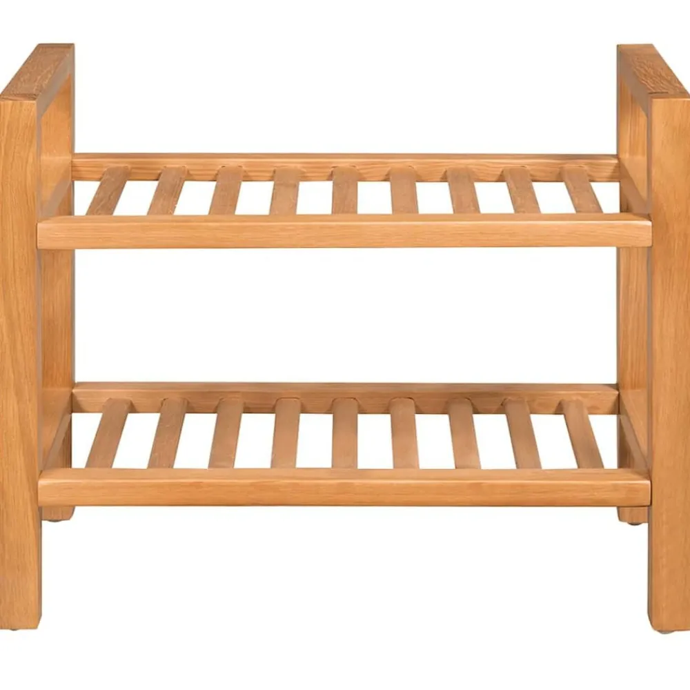 vidaXL Étagère à chaussures avec 2 étagères 50x27x40 cm Chêne massif
