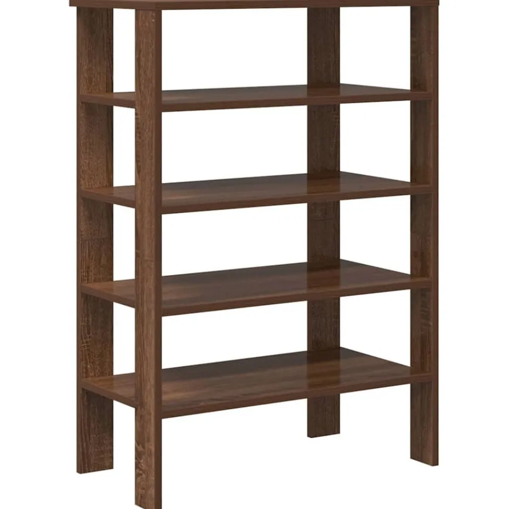 Produits Ménagers-vidaXL Étagère à chaussures chêne marron 61x32x87,5 cm bois ingénierie Chêne marron