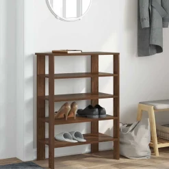 Produits Ménagers-vidaXL Étagère à chaussures chêne marron 61x32x87,5 cm bois ingénierie Chêne marron