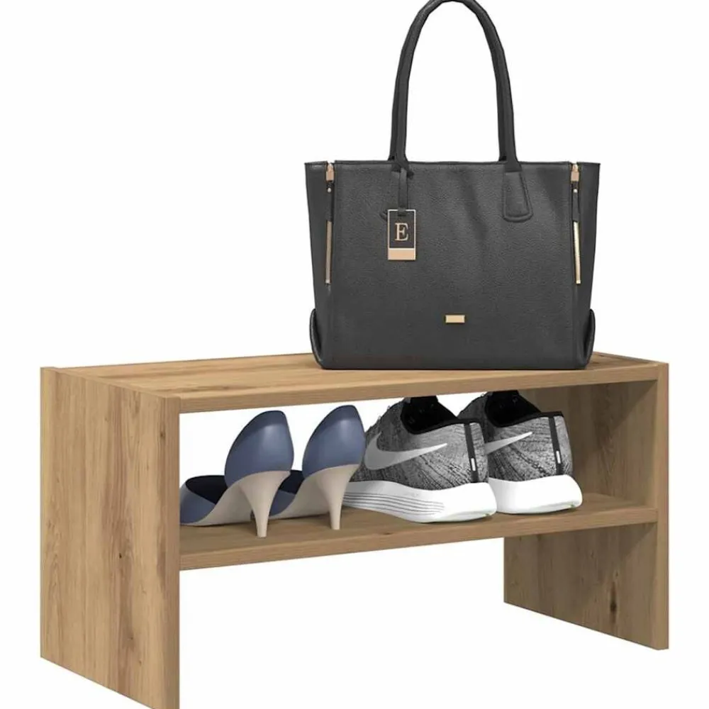 Produits Ménagers-vidaXL Étagère à chaussures empilable chêne artisanal 60x30x30,5 cm ch&ecirc;ne artisanal