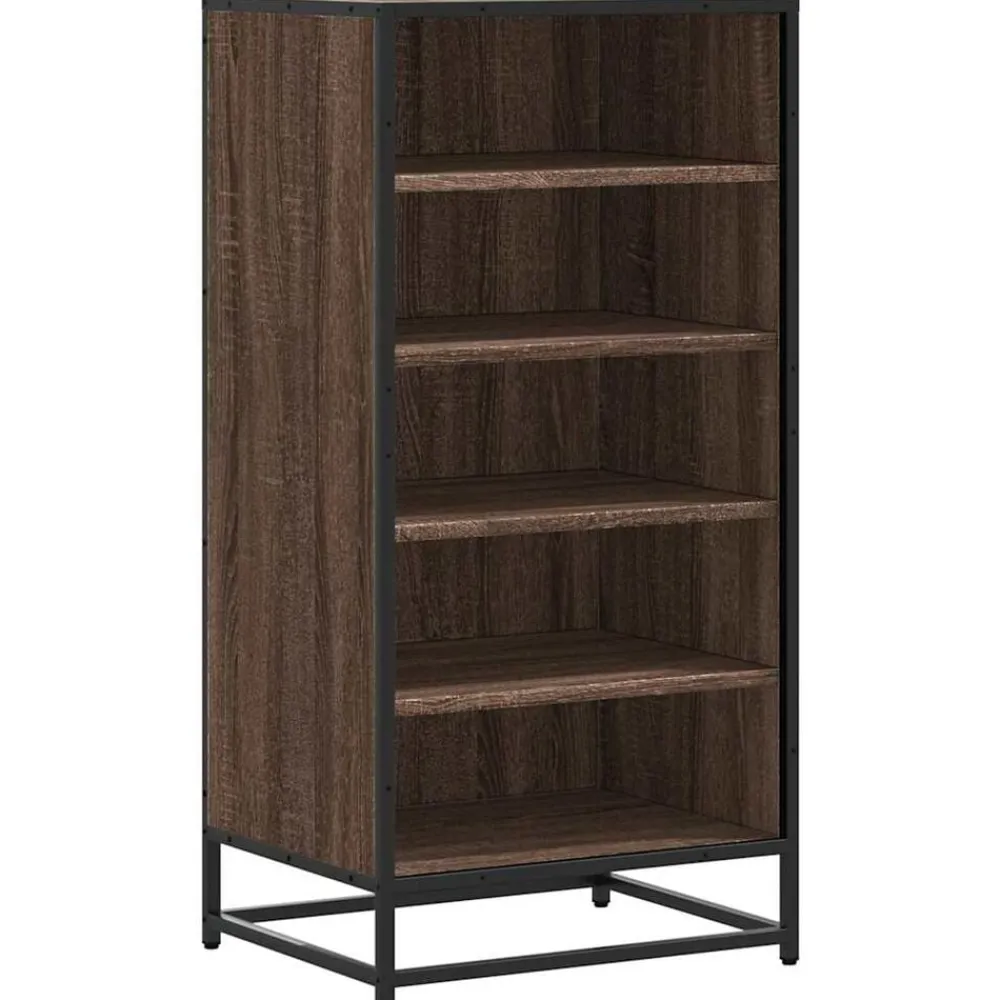 Produits Ménagers-vidaXL Étagère à chaussures chêne marron 48x38x97,5 cm bois ingénierie Chêne marron