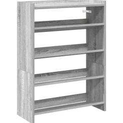 Produits Ménagers-vidaXL Étagère à chaussures 60x25x81 cm bois d'ingénierie Sonoma gris