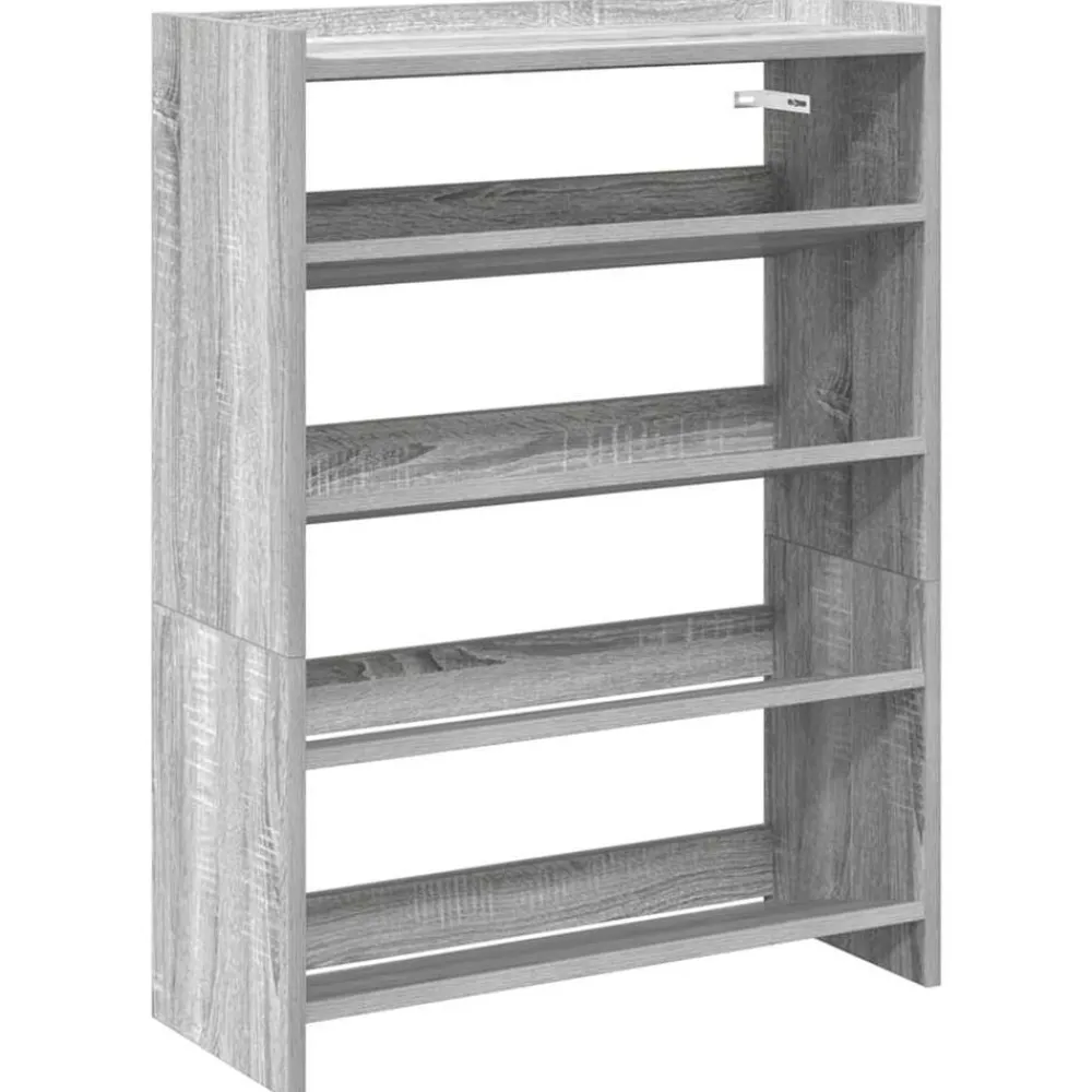 Produits Ménagers-vidaXL Étagère à chaussures 60x25x81 cm bois d'ingénierie Sonoma gris