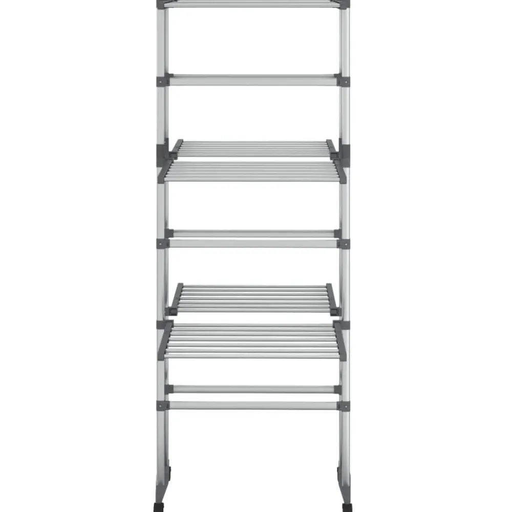 vidaXL Étagère à linge à 3 niveaux avec roues Argenté 60x70x129 cm