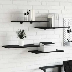 vidaXL Étagère à livres 4 pcs Noir 60 x 30 x 1,5 cm Bois d'ingénierie