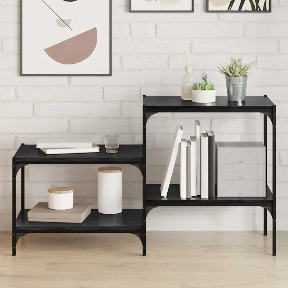 vidaXL Étagère à livres 4 pcs Noir 60 x 40 x 1,5 cm Bois d'ingénierie