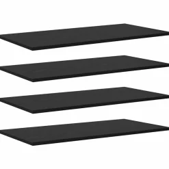 Étagères-vidaXL Étagère à livres 4 pcs Noir 80 x 40 x 1,5 cm Bois d'ingénierie Ch&ecirc;ne noir