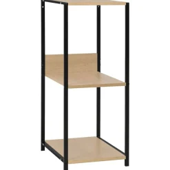 Étagères-vidaXL Étagère à livres droite petite Noir et chêne 33,5x39,6x79,7 cm noir et ch&ecirc;ne