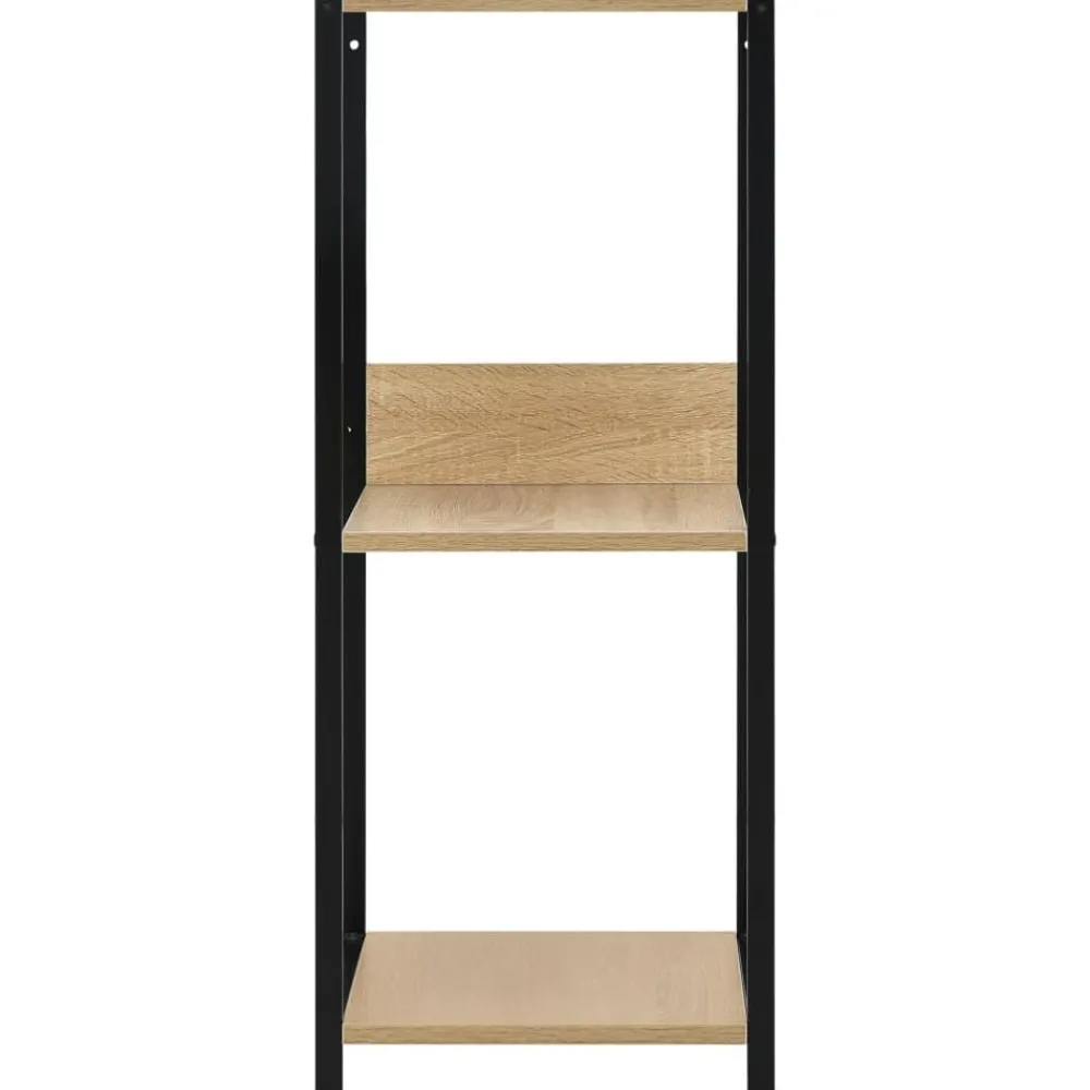 Étagères-vidaXL Étagère à livres droite petite Noir et chêne 33,5x39,6x79,7 cm noir et ch&ecirc;ne