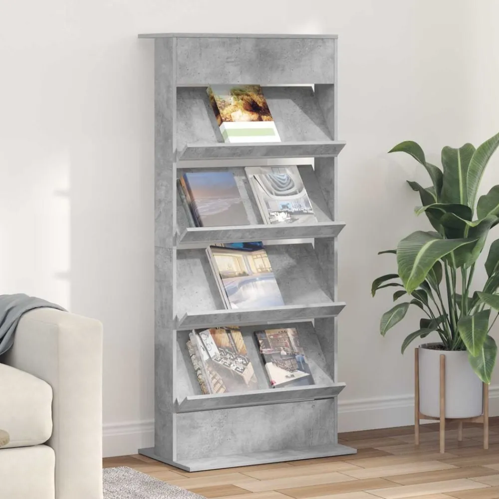 vidaXL Étagère à magazines avec étagère 70 x 41 x 156 cm