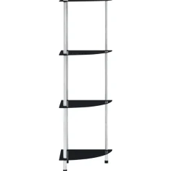 Étagères-vidaXL Étagère 4 niveaux 30x30x100 cm Verre trempé Noir