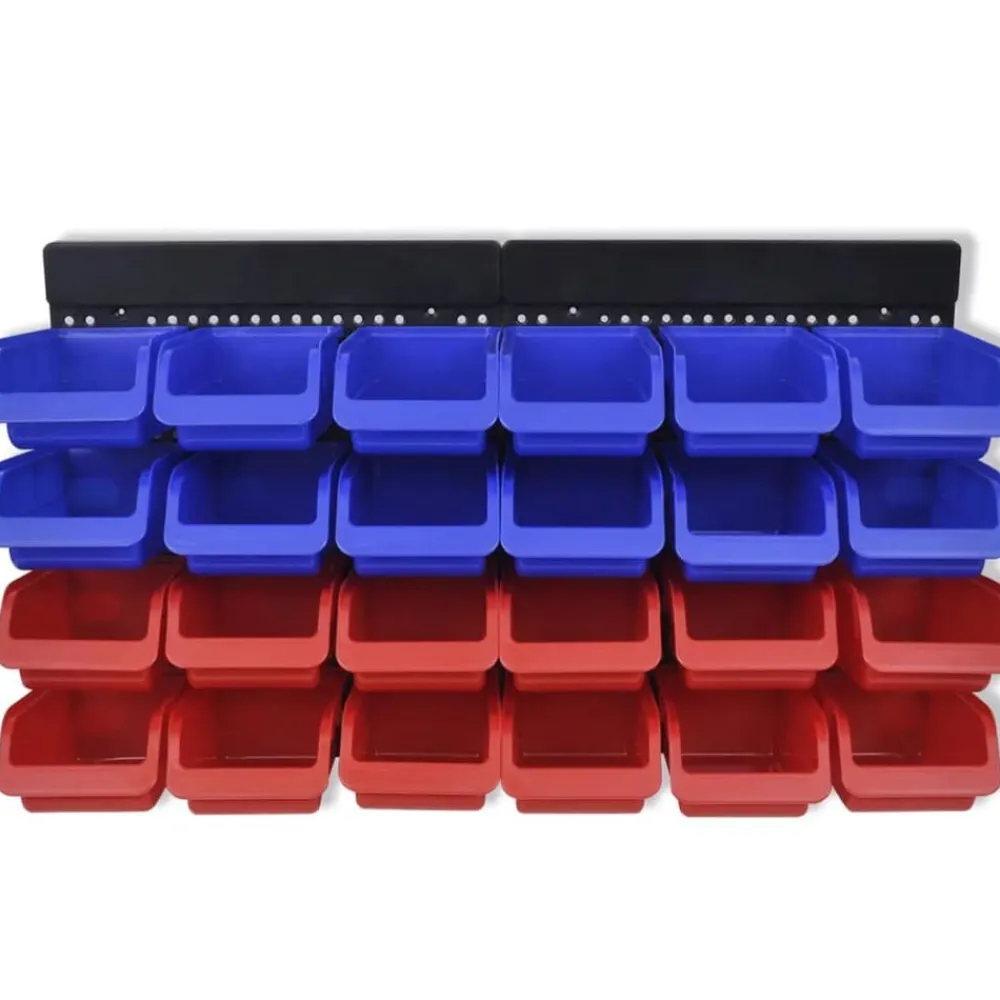 Accessoires De Quincaillerie-vidaXL Étagère à outils de garage murale 2 pcs Bleu et rouge