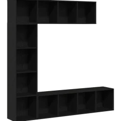 Étagères-vidaXL Étagère 3 pcs Chêne noir 36 x 30 x 143 cm Bois d'ingénierie Ch&ecirc;ne noir