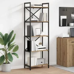 Étagères-vidaXL Étagère Chêne artisanal 56 x 34 x 171 cm Bois d'ingénierie ch&ecirc;ne artisanal
