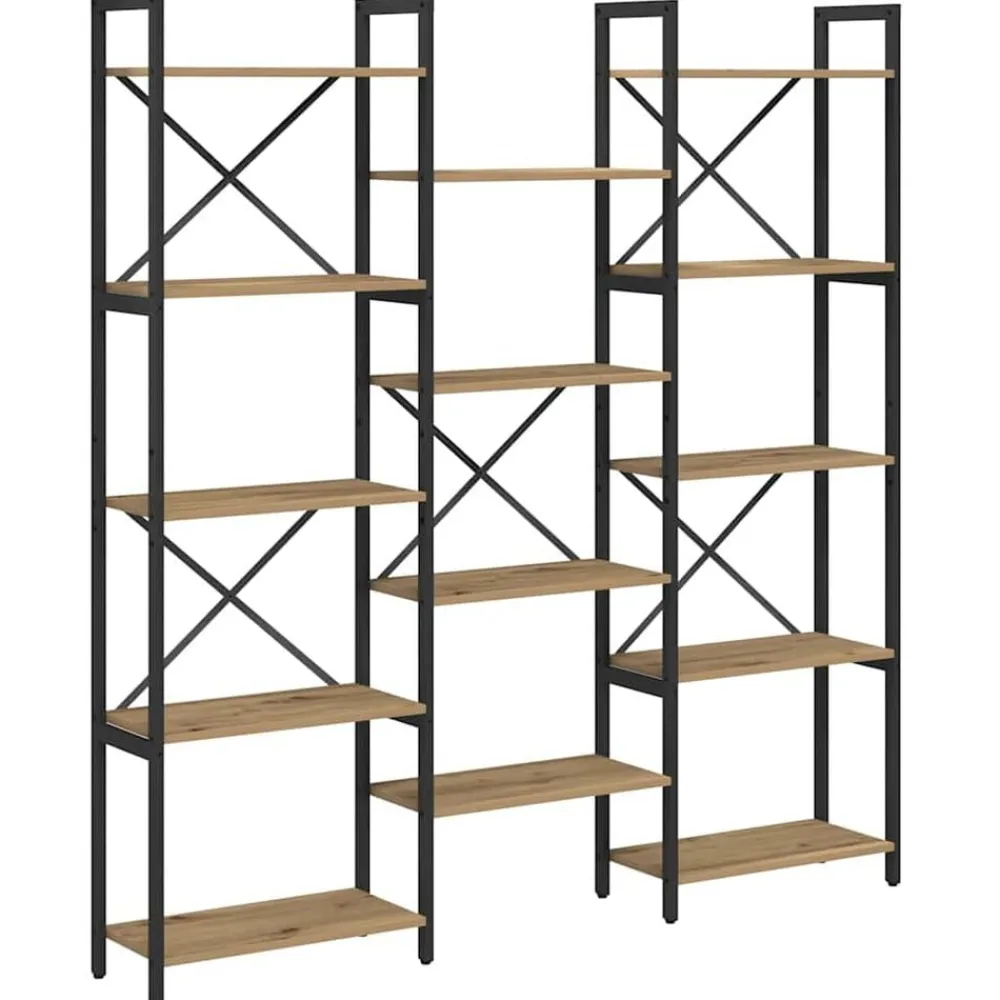 Étagères-vidaXL Étagère Chêne artisanal 156 x 25 x 167 cm Bois d'ingénierie ch&ecirc;ne artisanal