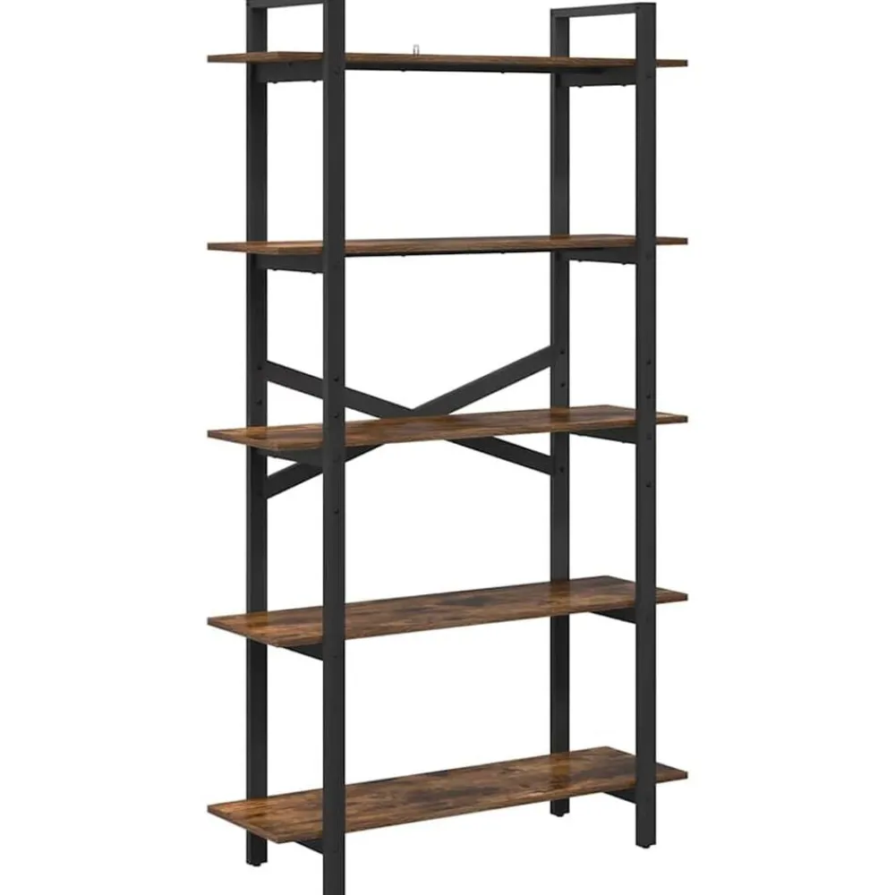 Étagères-vidaXL Étagère Chêne fumé 100 x 33,5 x 178 cm Bois d'ingénierie Ch&ecirc;ne fumé