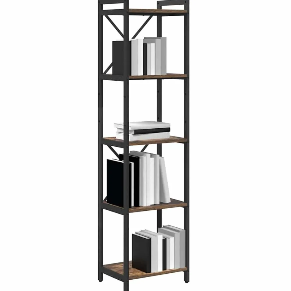 Étagères-vidaXL Étagère Chêne fumé 40 x 30 x 155 cm Bois d'ingénierie Ch&ecirc;ne fumé