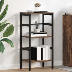 Étagères-vidaXL Étagère Chêne fumé 40 x 29,5 x 81 cm Bois d'ingénierie Ch&ecirc;ne fumé