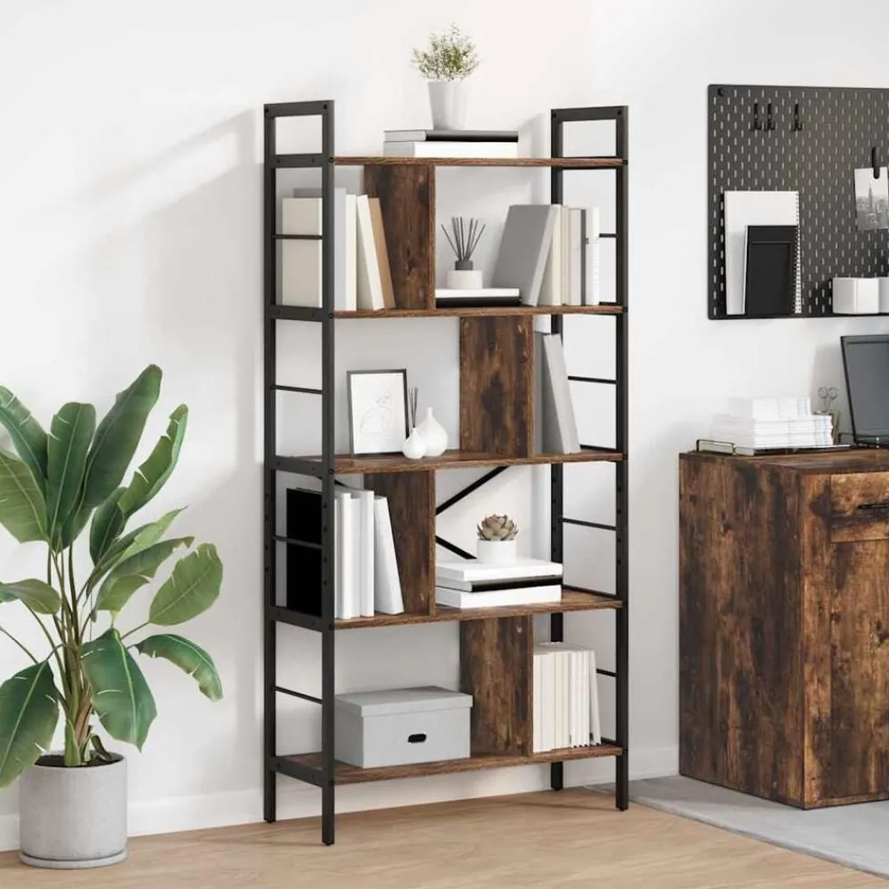 vidaXL Étagère Chêne fumé 75 x 30 x 156 cm Bois d'ingénierie