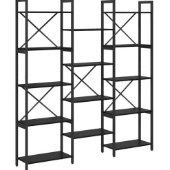 vidaXL Étagère Chêne noir 156 x 25 x 167 cm Bois d'ingénierie