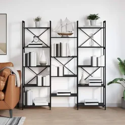 vidaXL Étagère Chêne noir 156 x 25 x 167 cm Bois d'ingénierie