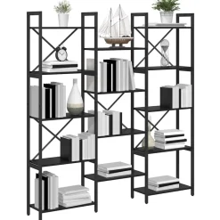 vidaXL Étagère Chêne noir 156 x 25 x 167 cm Bois d'ingénierie