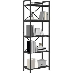 vidaXL Étagère Chêne noir 56 x 34 x 171 cm Bois d'ingénierie