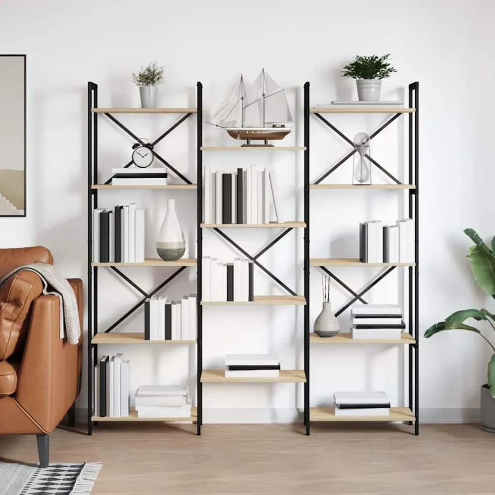 vidaXL Étagère Chêne Sonoma 156 x 25 x 167 cm Bois d'ingénierie