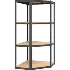 Stockage Industriel-vidaXL Étagère d'angle à 4 niveaux Acier bois d'ingénierie Anthracite