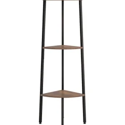 Étagères-vidaXL Étagère d'angle 3 niveaux et noir 45,5x31,5x120 cm Marron foncé