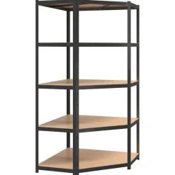 vidaXL Étagère d'angle 5 niveaux Acier et bois d'ingénierie