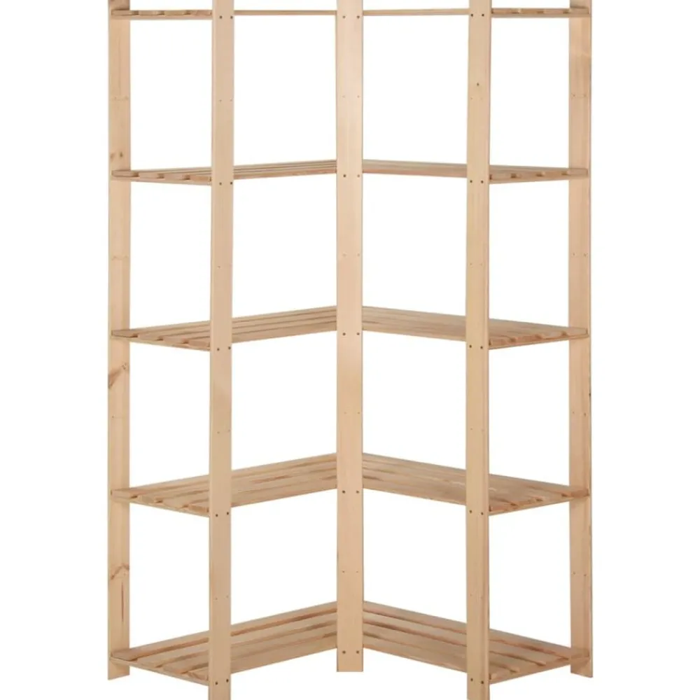 vidaXL Étagère d'angle de rangement 5 niveaux 82,5x82,5x170 cm Pin