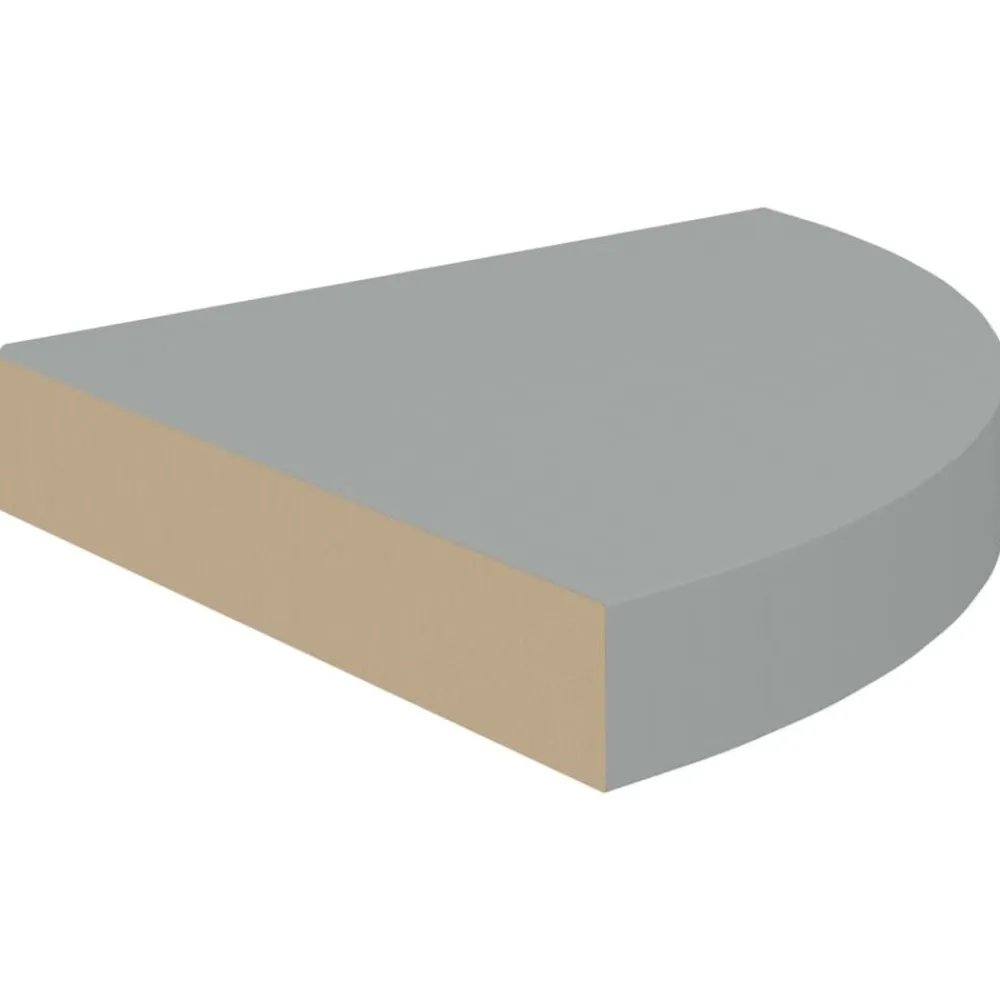 Étagères-vidaXL Étagère d'angle flottante 25x25x3,8 cm MDF Gris