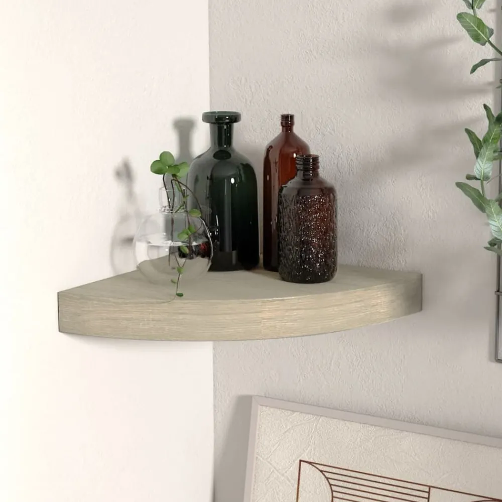 vidaXL Étagère d'angle flottante chêne 25x25x3,8 cm MDF