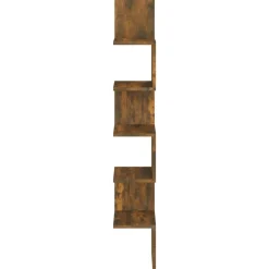 Étagères-vidaXL Étagère d'angle murale Chêne fumé 20x20x127,5cm Bois ingénierie Ch&ecirc;ne fumé